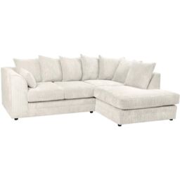 Furniture 786 Chicago Jumbo Cord 4 seater Right Hand Facing Corner Sofa in Ivory - thumbnail 2
