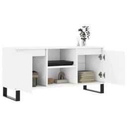 Berkfield Home TV Cabinet White 104x35x50 cm Engineered Wood - Size: 104 x 35 x 50 cm - thumbnail 4