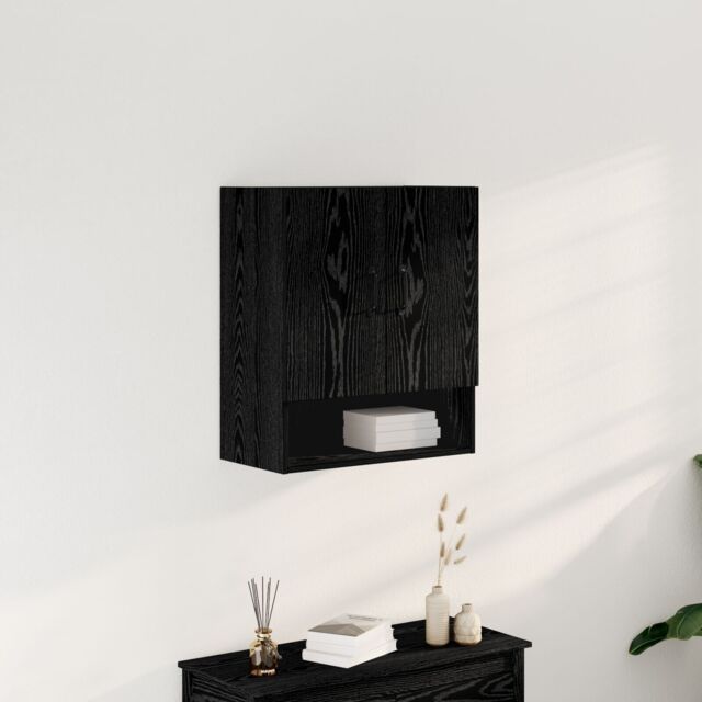 Berkfield Home Wall Cabinet - Black Oak - 60x30x70 cm - Made of Engineered Wood - Size: 60 x 30 x 70 cm - image 1