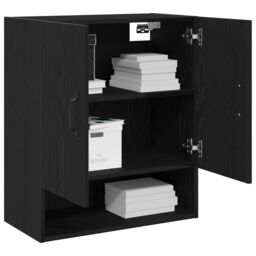 Berkfield Home Wall Cabinet - Black Oak - 60x30x70 cm - Made of Engineered Wood - Size: 60 x 30 x 70 cm - thumbnail 3