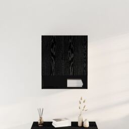 Berkfield Home Wall Cabinet - Black Oak - 60x30x70 cm - Made of Engineered Wood - Size: 60 x 30 x 70 cm - thumbnail 4