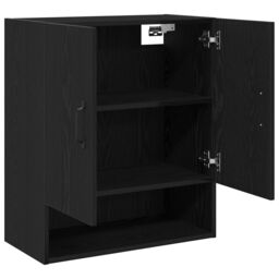 Berkfield Home Wall Cabinet - Black Oak - 60x30x70 cm - Made of Engineered Wood - Size: 60 x 30 x 70 cm - thumbnail 5