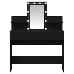 Berkfield Home Dressing Table with LED Black Oak 100x40x130 cm - Size: 100 x 40 x 130 cm - thumbnail 6