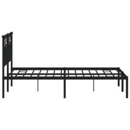 Berkfield Home Metal Bed Frame with Headboard Black 120x200 cm - Size: Small Double - thumbnail 6