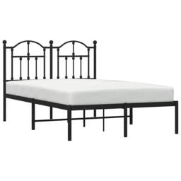 Berkfield Home Metal Bed Frame with Headboard Black 120x200 cm - Size: Small Double - thumbnail 4