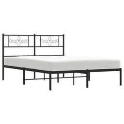 Berkfield Home Metal Bed Frame with Headboard Black 160x200 cm - thumbnail 3