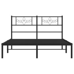 Berkfield Home Metal Bed Frame with Headboard Black 160x200 cm - thumbnail 5
