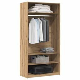 Berkfield Home Wardrobe Artisan Oak 100x50x200 cm Engineered Wood in Brown - Size: 100 x 50 x 200 cm - thumbnail 2