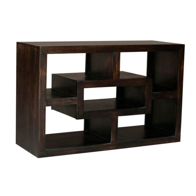 Jaipur Furniture Ltd Yoga Straight TV Unit - Mango Wood - L40 x W110 x H70 cm - Dark Finish in Brown - image 1