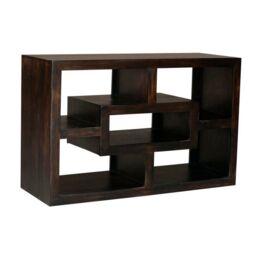 Jaipur Furniture Ltd Yoga Straight TV Unit - Mango Wood - L40 x W110 x H70 cm - Dark Finish in Brown - thumbnail 1
