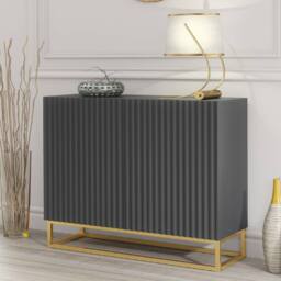 Creative Furniture Ripple Sideboard 100cm - Dark Grey with Fluted Doors - thumbnail 5