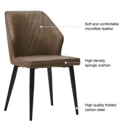 Kelvenix 2 Pcs Dining Chair Faux Leather Soft Padded Chair -Brown in Brown - thumbnail 5