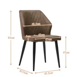 Kelvenix 2 Pcs Dining Chair Faux Leather Soft Padded Chair -Brown in Brown - thumbnail 2