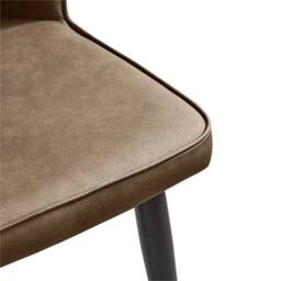 Kelvenix 2 Pcs Dining Chair Faux Leather Soft Padded Chair -Brown in Brown - thumbnail 3