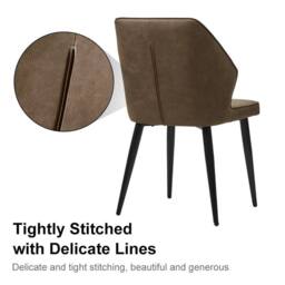 Kelvenix 2 Pcs Dining Chair Faux Leather Soft Padded Chair -Brown in Brown - thumbnail 9