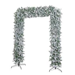 Samuel Alexander 8ft Single Door Flocked Christmas Tree Flat Top Arch with 2000 Tips in White