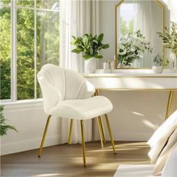 KORVIXA Velvet Accent Chair, Modern Side Chair in Beige - Size: 0.6m2 - thumbnail 4