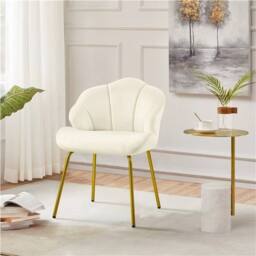 KORVIXA Velvet Accent Chair, Modern Side Chair in Beige - Size: 0.6m2 - thumbnail 5