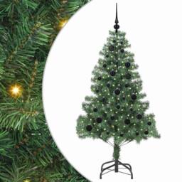 Berkfield Home Christmas Tree with 150 LEDs with Stand Green 150 cm PVC - thumbnail 2
