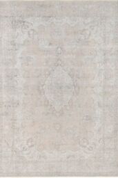 Kukoon Beige Vintage Distressed Washable Flatweave Pile Living Room Area Rug - Size: 80 cm x 300 cm - thumbnail 2