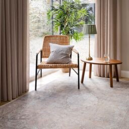 Kukoon Beige Vintage Distressed Washable Flatweave Pile Living Room Area Rug - Size: 80 cm x 300 cm - thumbnail 4