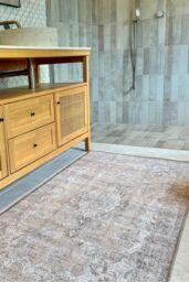 Kukoon Beige Vintage Distressed Washable Flatweave Pile Living Room Area Rug - Size: 80 cm x 300 cm - thumbnail 8