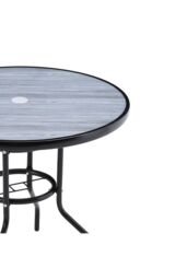 H&O Direct Round Tempered Glass Garden Coffee Table in Grey - thumbnail 6