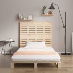 Berkfield Home Wall Headboard 126x3x91.5 cm Solid Wood Pine in Light Sand - thumbnail 3