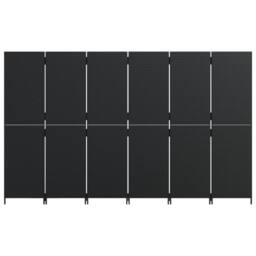 Berkfield Home Room Divider 6 Panels Black Poly Rattan - thumbnail 5
