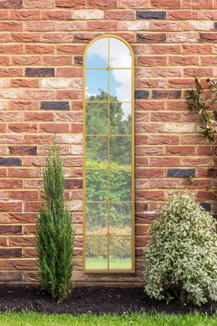 "MirrorOutlet Gold Framed Arched Leaner Garden Wall Mirror 75"" X 16"" (190CM X 40CM) - Size: 1 Pack" - image 1
