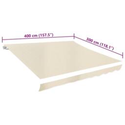 Berkfield Home Awning Top Sunshade Canvas Cream 4 x 3 m in Beige - thumbnail 5
