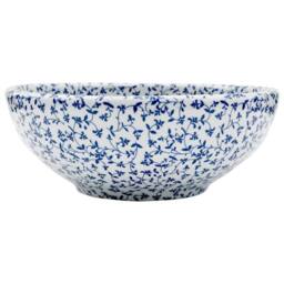Berkfield Home Countertop Basin White & Blue Round Œ¶41x14 cm Ceramic - Size: 41x14 cm