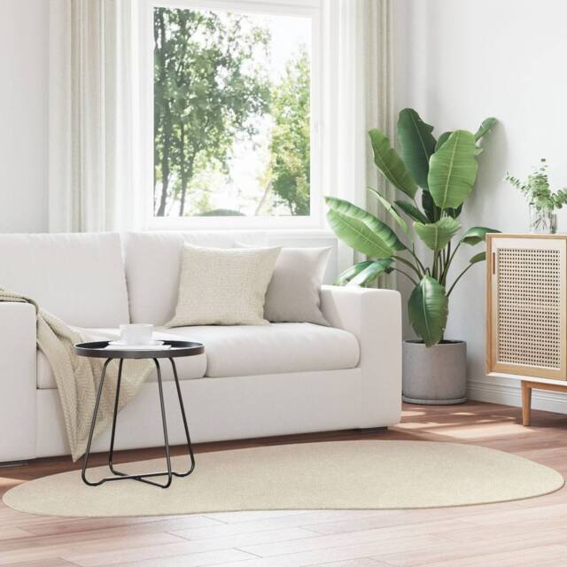 Berkfield Home Rugs Beige Polyester 140 x 200 cm Non-slip Area Rug Other - Size: Medium - image 1