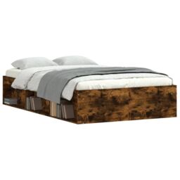 Berkfield Home Bed Frame Smoked Oak 120x190 cm Small Double in Brown - thumbnail 3