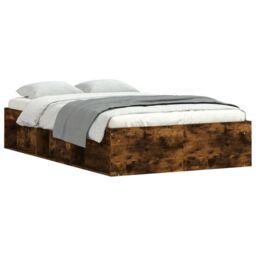 Berkfield Home Bed Frame Smoked Oak 120x190 cm Small Double in Brown - thumbnail 2