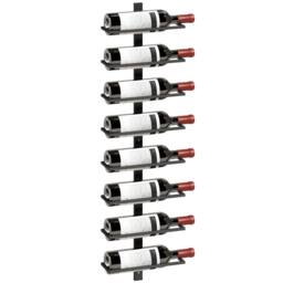 HOMCOM Wall Mount Wine Rack for 8 Wine Bottles, Black - thumbnail 2