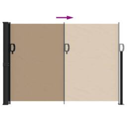 Berkfield Home Retractable Side Awning Taupe 140x600 cm - thumbnail 5