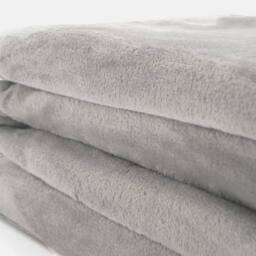 OHS Ultra Soft Flannel Fleece Throw Blanket in Grey - Size: 200 cm x 240 cm - thumbnail 3