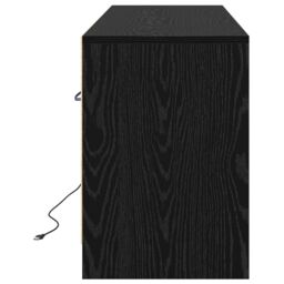 Berkfield Home TV Cabinet with LED in Black Oak, 139.5x34x50 cm, Made of Engineered Wood - Size: 139.5x34x50 cm - thumbnail 7