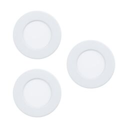 Loops 3 PACK Flush Ceiling Downlight White Steel 2.7W Built in LED 85mm 3000K - thumbnail 1