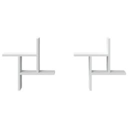 Berkfield Home Durable Wall Shelves 2 pcs White 38x12x38 cm Engineered Wood - Size: 38 x 12 x 38 cm - thumbnail 4