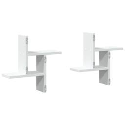 Berkfield Home Durable Wall Shelves 2 pcs White 38x12x38 cm Engineered Wood - Size: 38 x 12 x 38 cm - thumbnail 6
