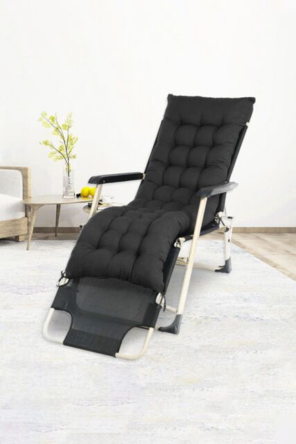 Living and Home 160 cm W x 50cm D Black Lounger Cushion Bench Cushion with Anti-Slip Cover - image 1