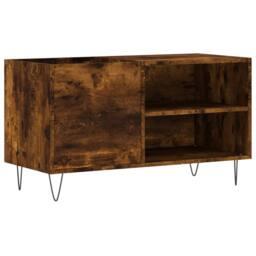 Berkfield Home Record Cabinet Smoked Oak 85x38x48 cm Engineered Wood in Brown - Size: 85 x 38 x 48 cm - thumbnail 1