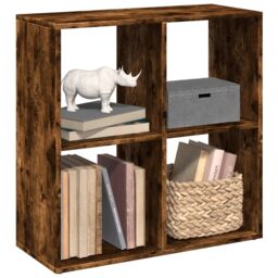 Berkfield Home Room Divider Bookcase Smoked Oak 69.5x29x69.5 cm Engineered Wood in Brown - thumbnail 1
