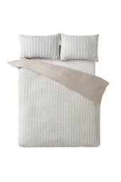 Catherine Lansfield 'So Soft Seersucker Stripe' Duvet Cover Set in Natural - Size: Single - thumbnail 4