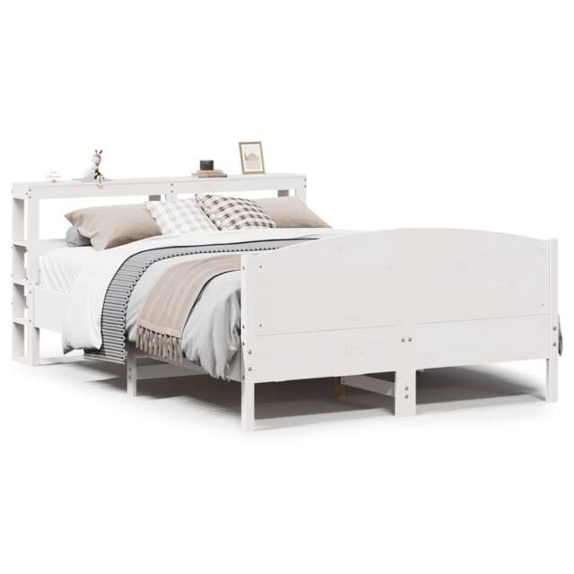 Berkfield Home Bed Frame without Mattress White 120x200 cm Solid Wood Pine - Size: Small Double - image 1