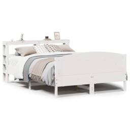 Berkfield Home Bed Frame without Mattress White 120x200 cm Solid Wood Pine - Size: Small Double - thumbnail 1