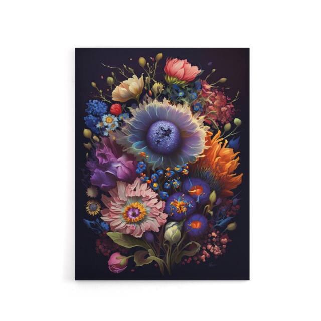 "Artery8 Flower Bouquet Floral Canvas Wall Art Print - Size: W18"" x H24""" - image 1