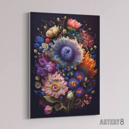 "Artery8 Flower Bouquet Floral Canvas Wall Art Print - Size: W18"" x H24""" - thumbnail 2